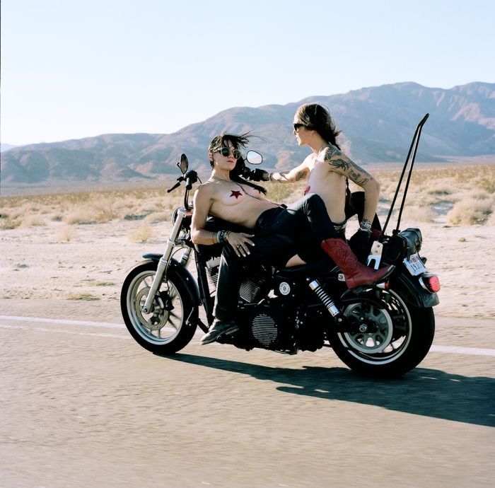 Girls on a motorcycle in Yazd