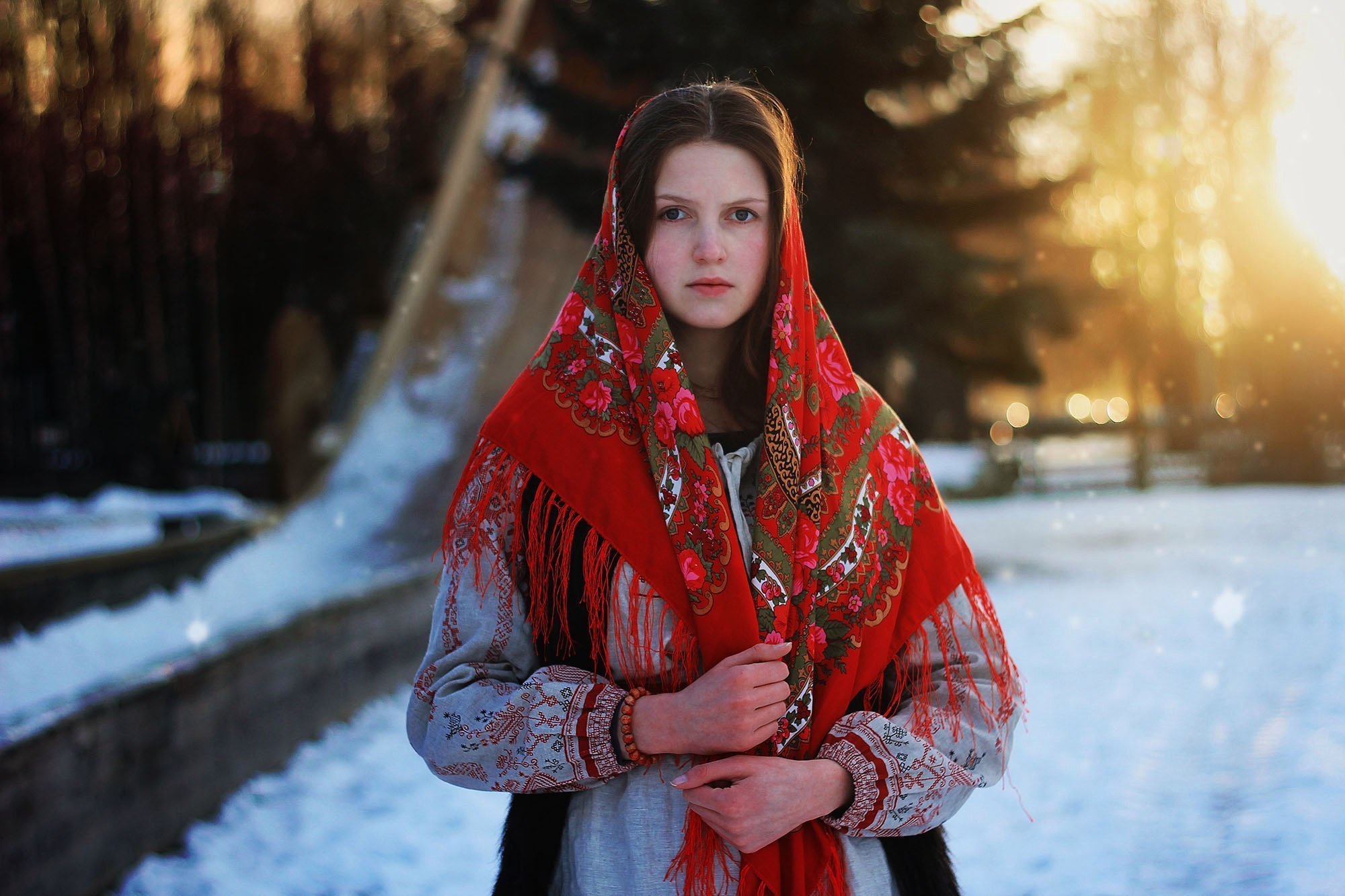 Girls in Slavic costumes in Yazd
